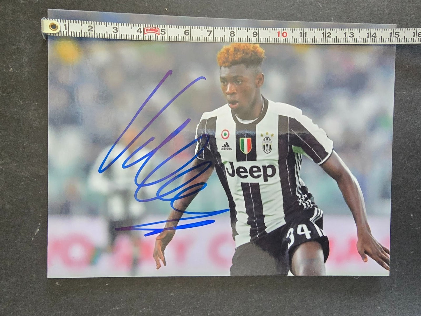 Autografo autograph originale su foto Moise KEAN Juventus rookie