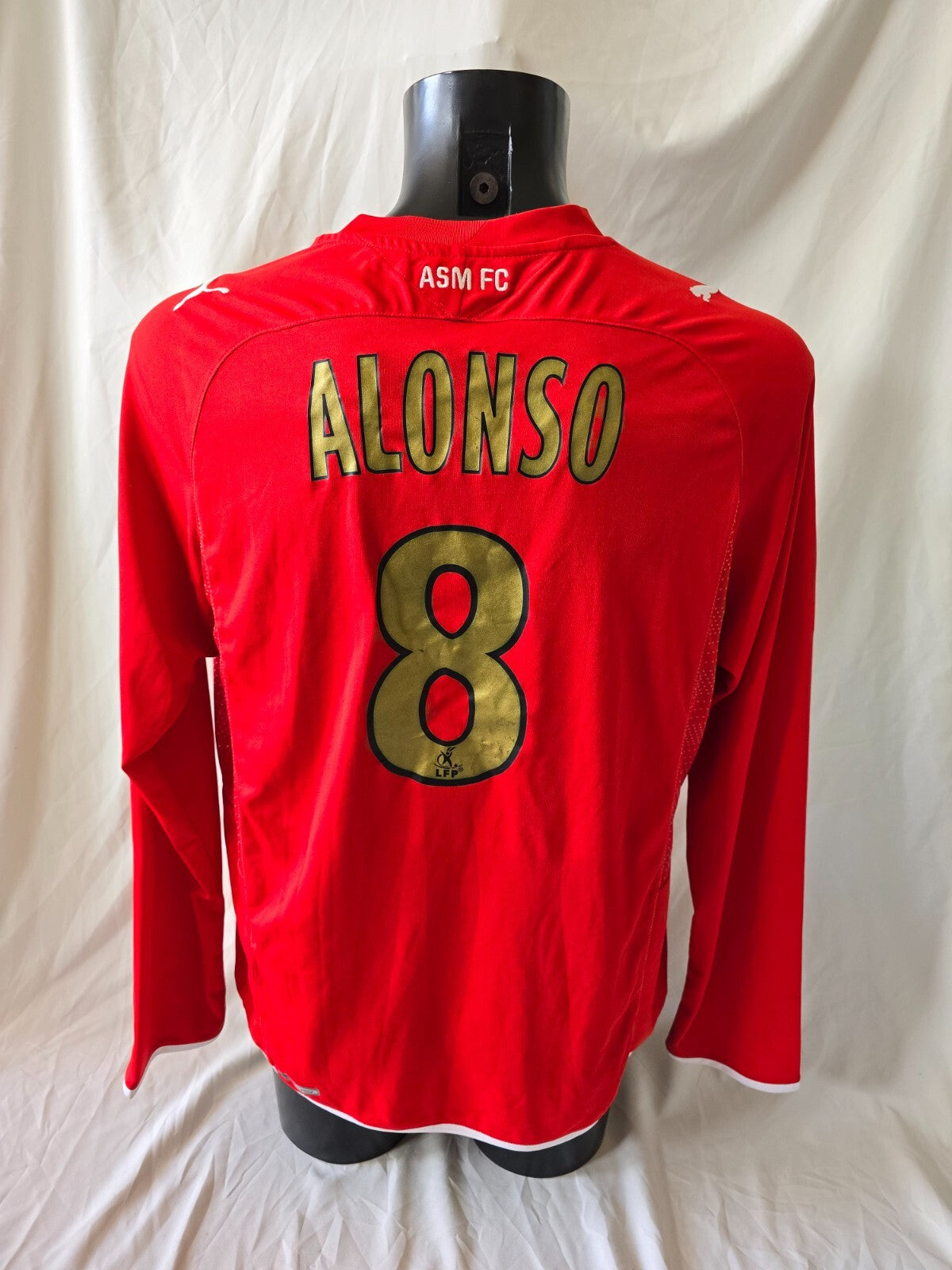 maglia calcio Match Worn Monaco Puma Fedcom 2009/10 Alejandro Alonso 8 tg XL