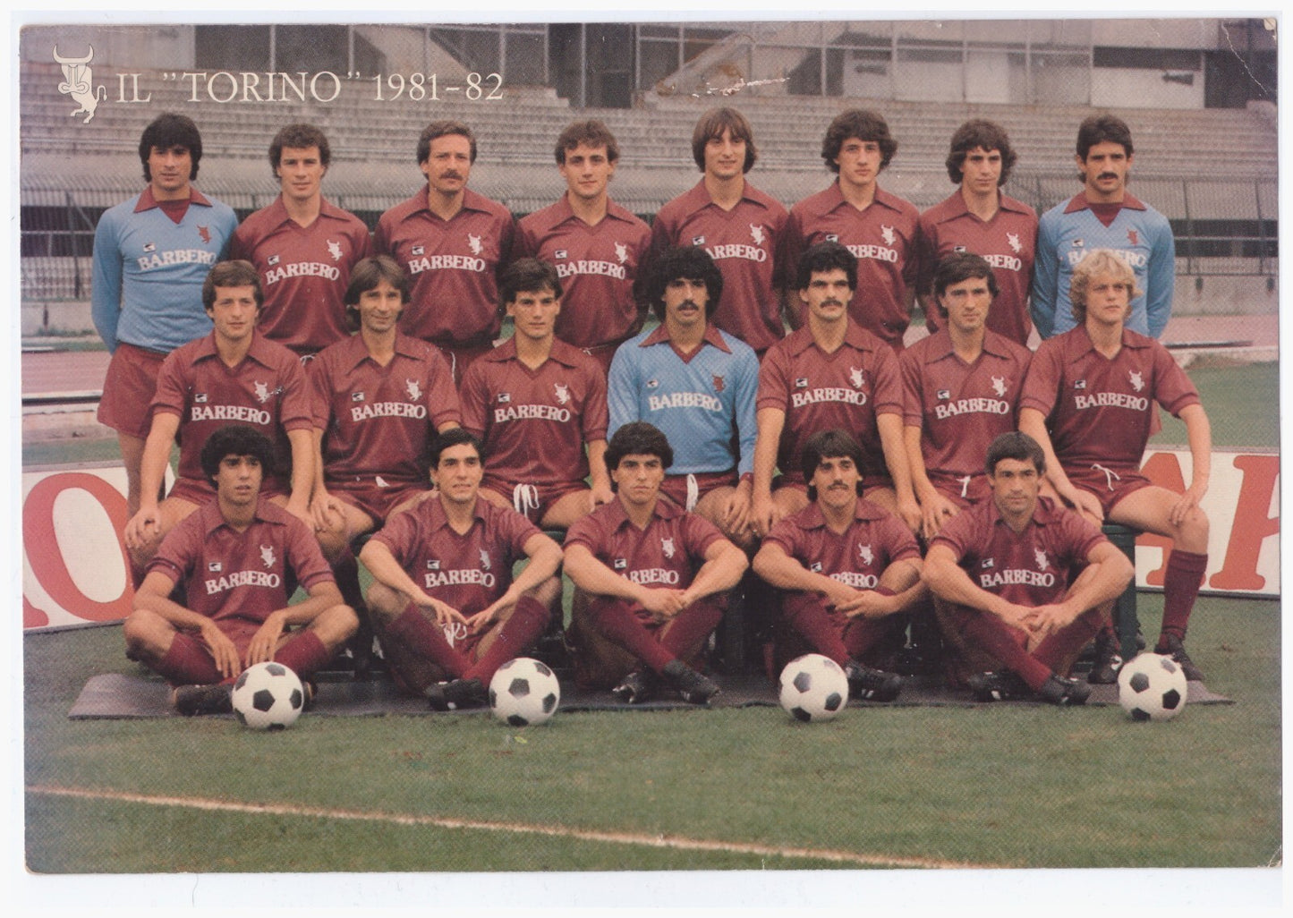 Foto ufficiale Torino calcio Barbero 1981-82 autografi originali della squadra