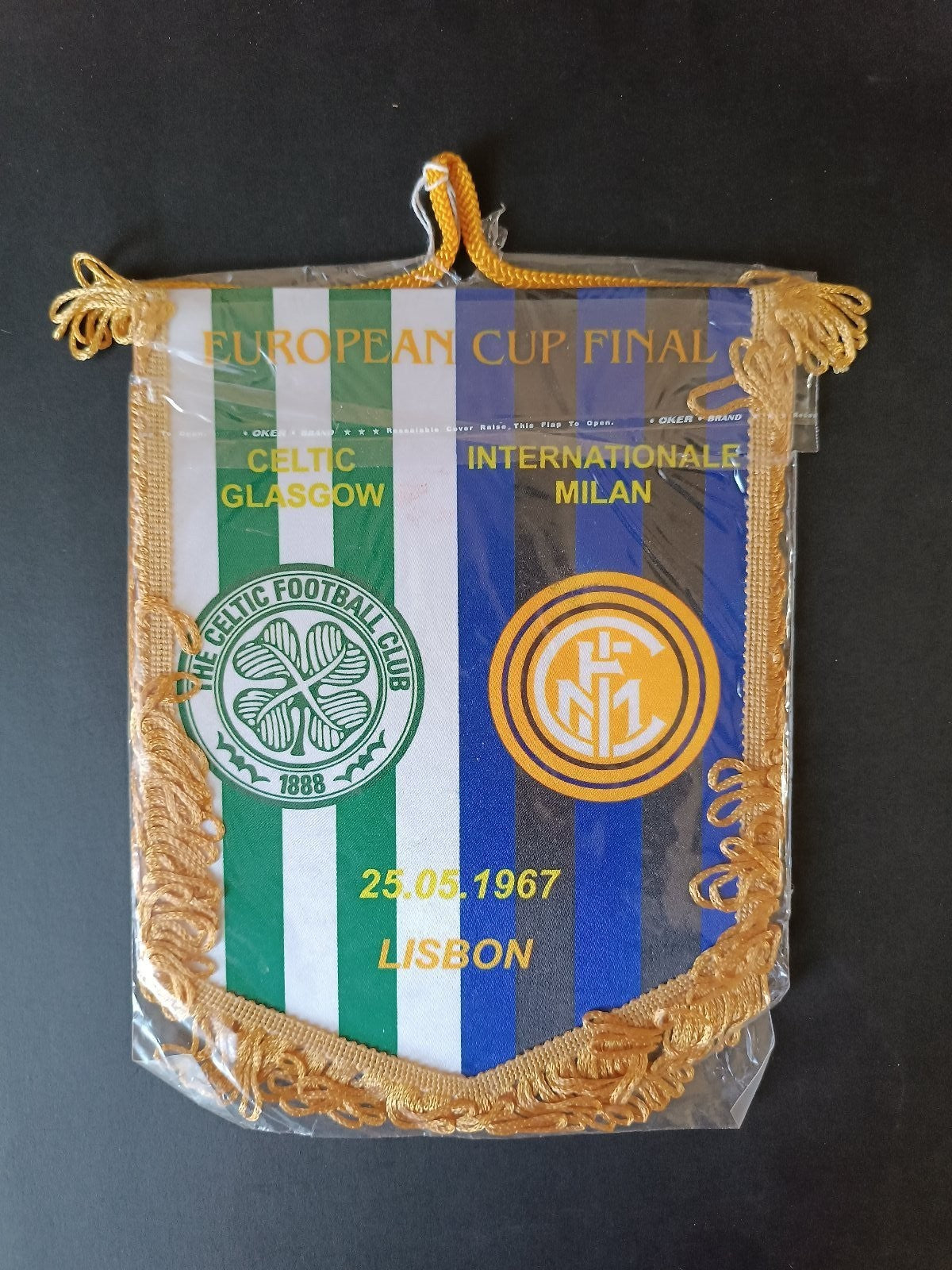 gagliardetto Pennant calcio European Cup Final Celtic/Inter 1967