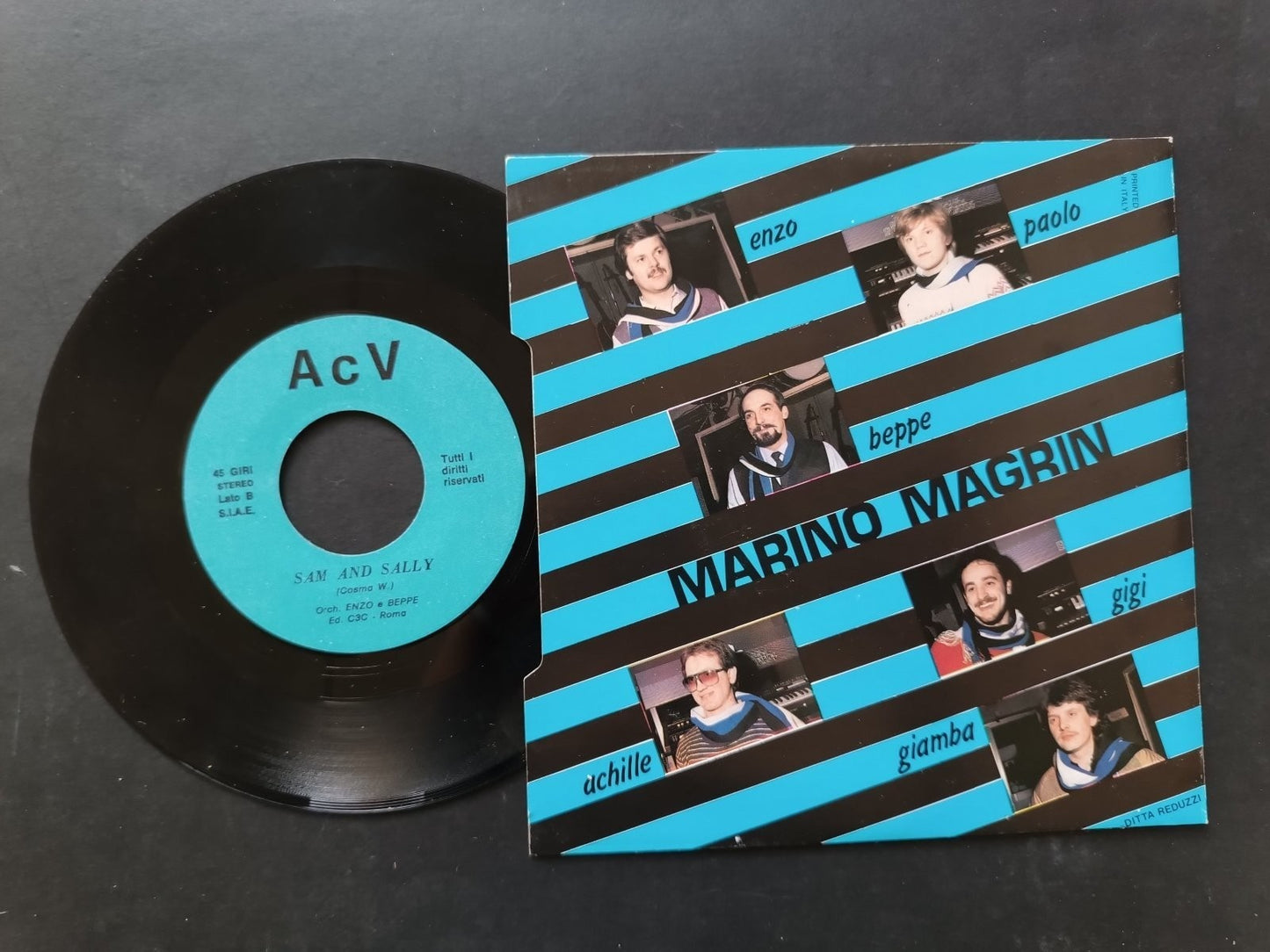Vinile 45 giri FORZA ATALANTA Marino Magrin autografo