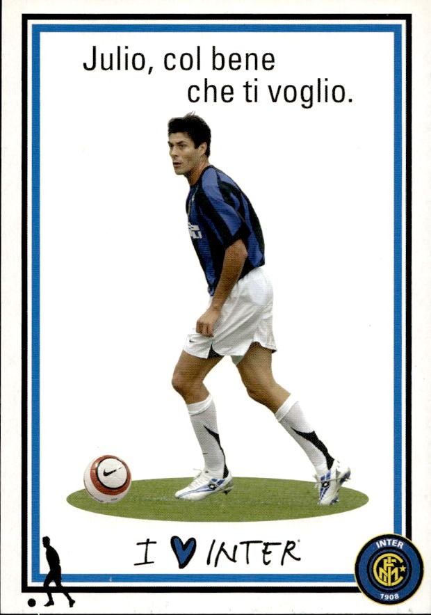Cartolina calciatore Inter David Marcelo Pizarro Cort�s autografo stampato