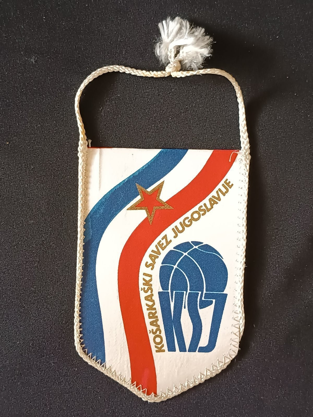 Gagliardetto Pennant Ko�arka�ki Savez Jugoslavije Yugoslavia Basket Vintage