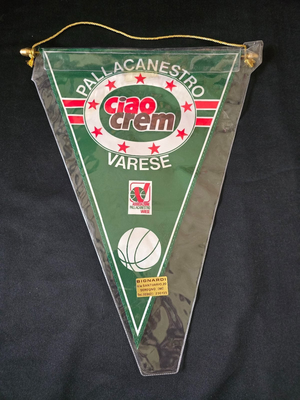 Gagliardetto Pennant CIAOCREM PALLACANESTRO VARESE basket originale