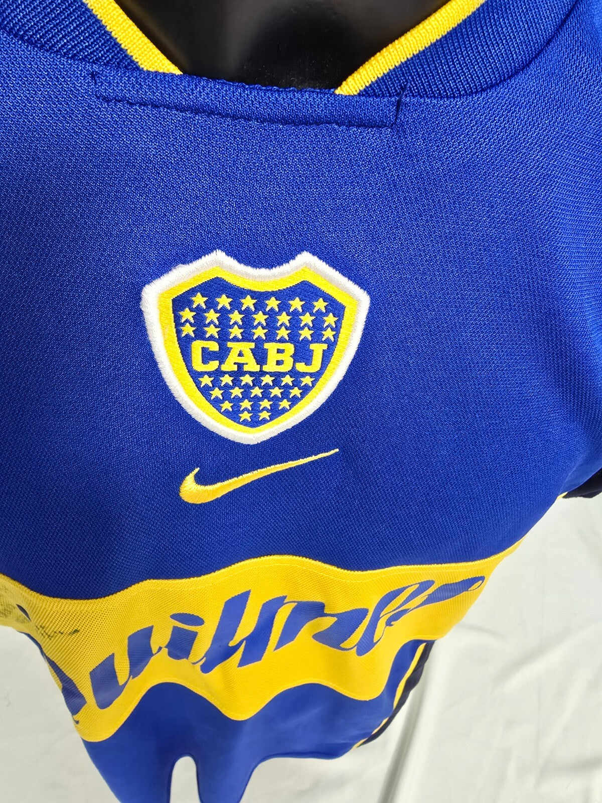 maglia Nike HOME BOCA JUNIORS 2001/2002 nr 21 Gimenez tg L autografata