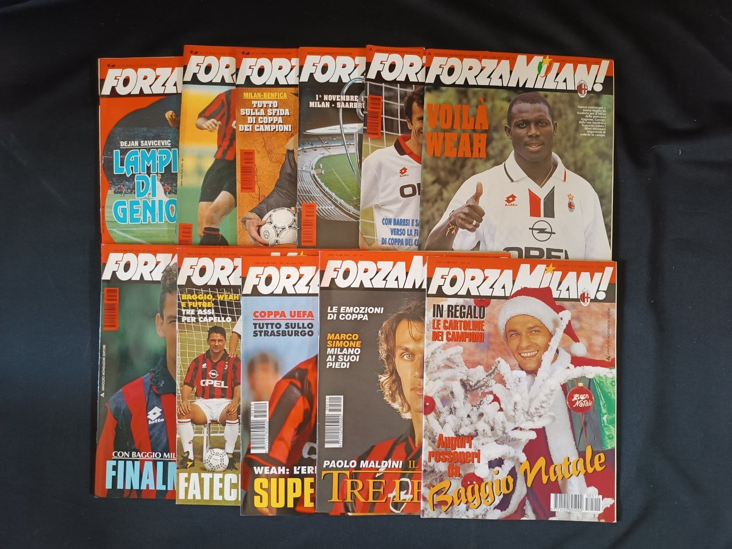 rivista FORZA MILAN - anno 1995 completa 1-12 (con poster dove segnalato)