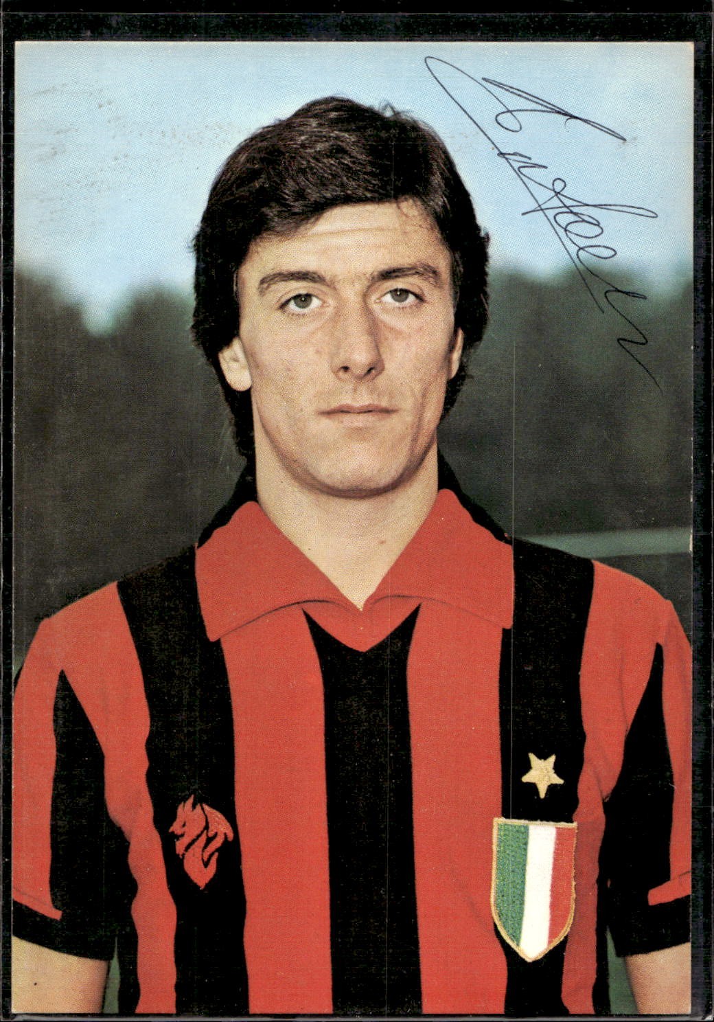 cartolina postcard Calcio Milan con Autografo Roberto Antonelli