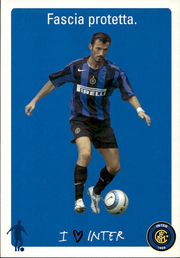 Cartolina calciatore Inter Cristiano Zanetti con autografo stampato