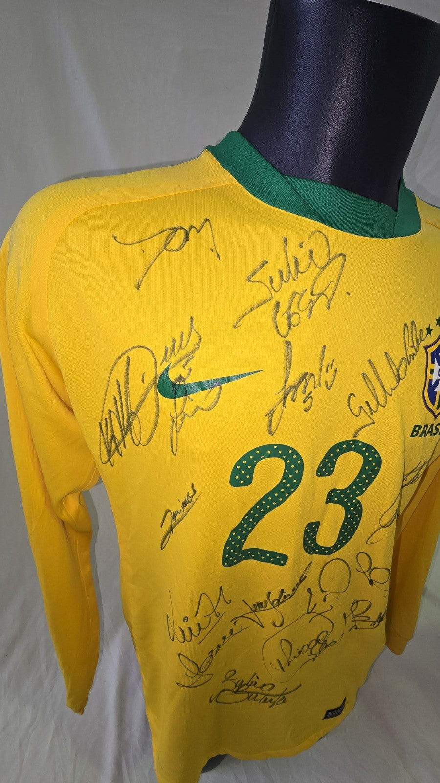 Maglia calcio Nike Brasile camisa brasil home 2010-11 Autografata Signed (9)