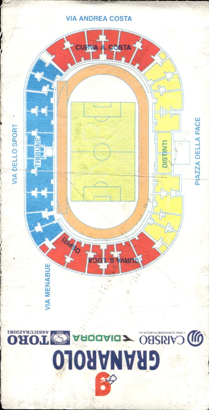 biglietto stadio BOLOGNA - EMPOLI 1997/98