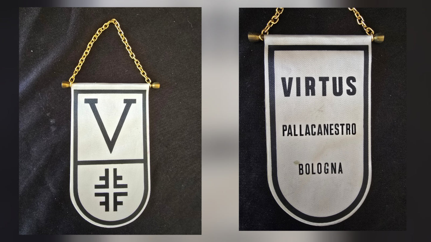 VIRTUS Bologna pallacanestro BASKET gagliardetto pennant originale anni 60/70