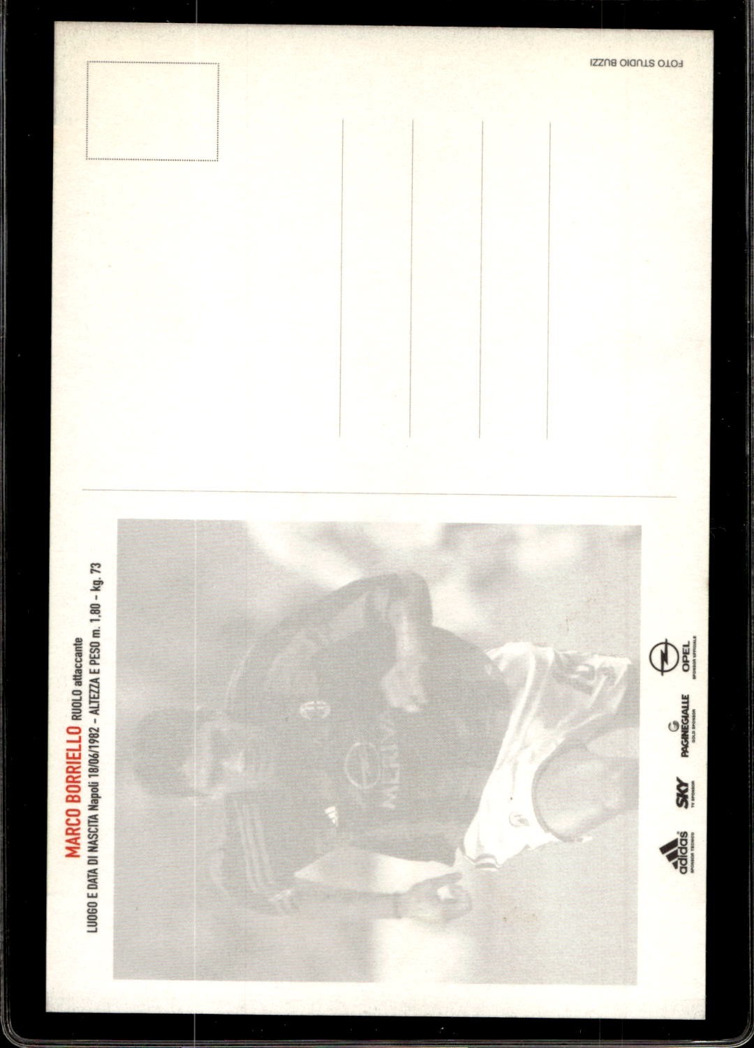 cartolina postcard Calcio Milan con Autografo 2003/04 - Boriello