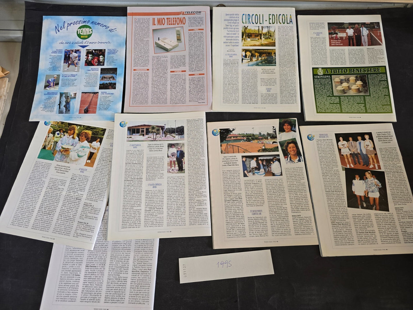 Riviste Tennis OGGI annata completa 1995 senza gadget o poster 9 numeri