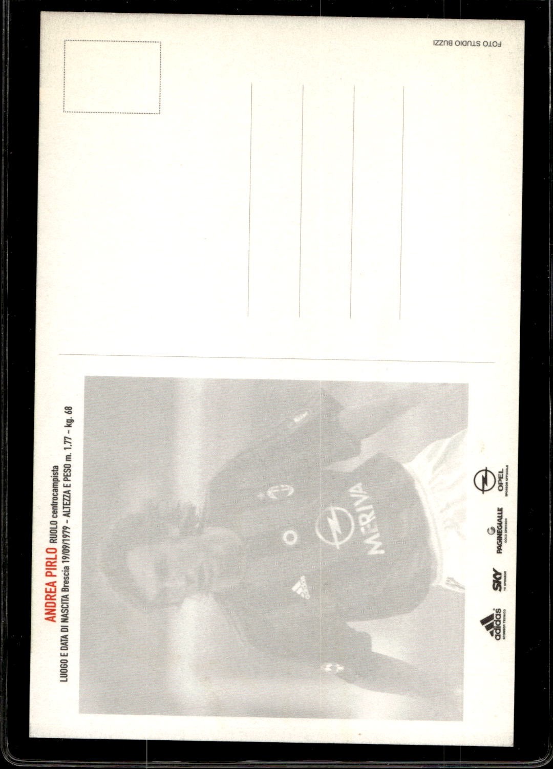 cartolina postcard Calcio Milan con Autografo 2003/04 - Pirlo