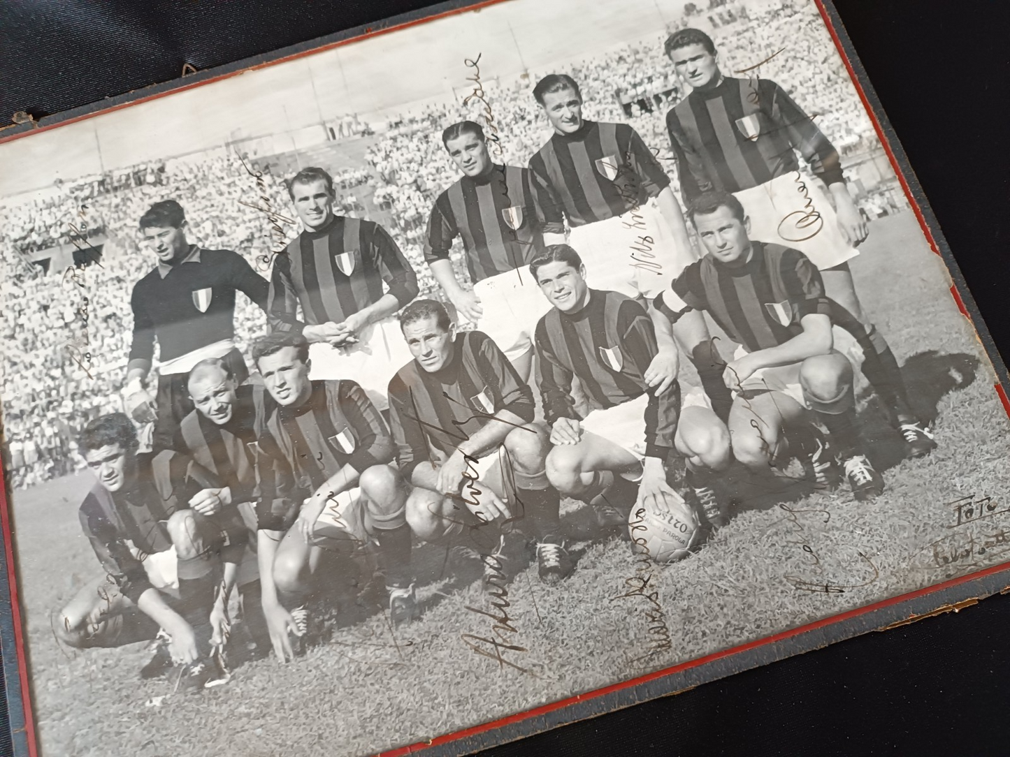 fotografia con vetro AUTOGRAFATA MILAN anni 50 -