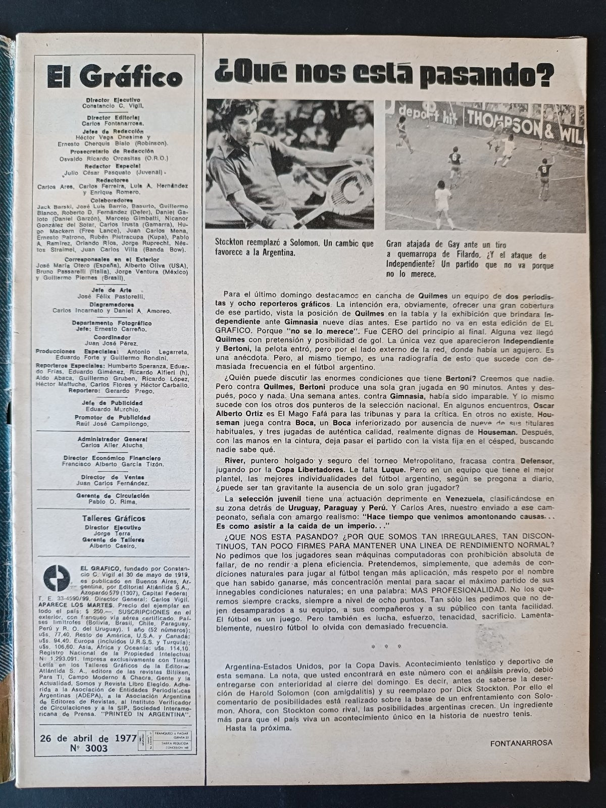 Rivista EL GRAFICO numero 3003 anno 1977 BeckenBauer