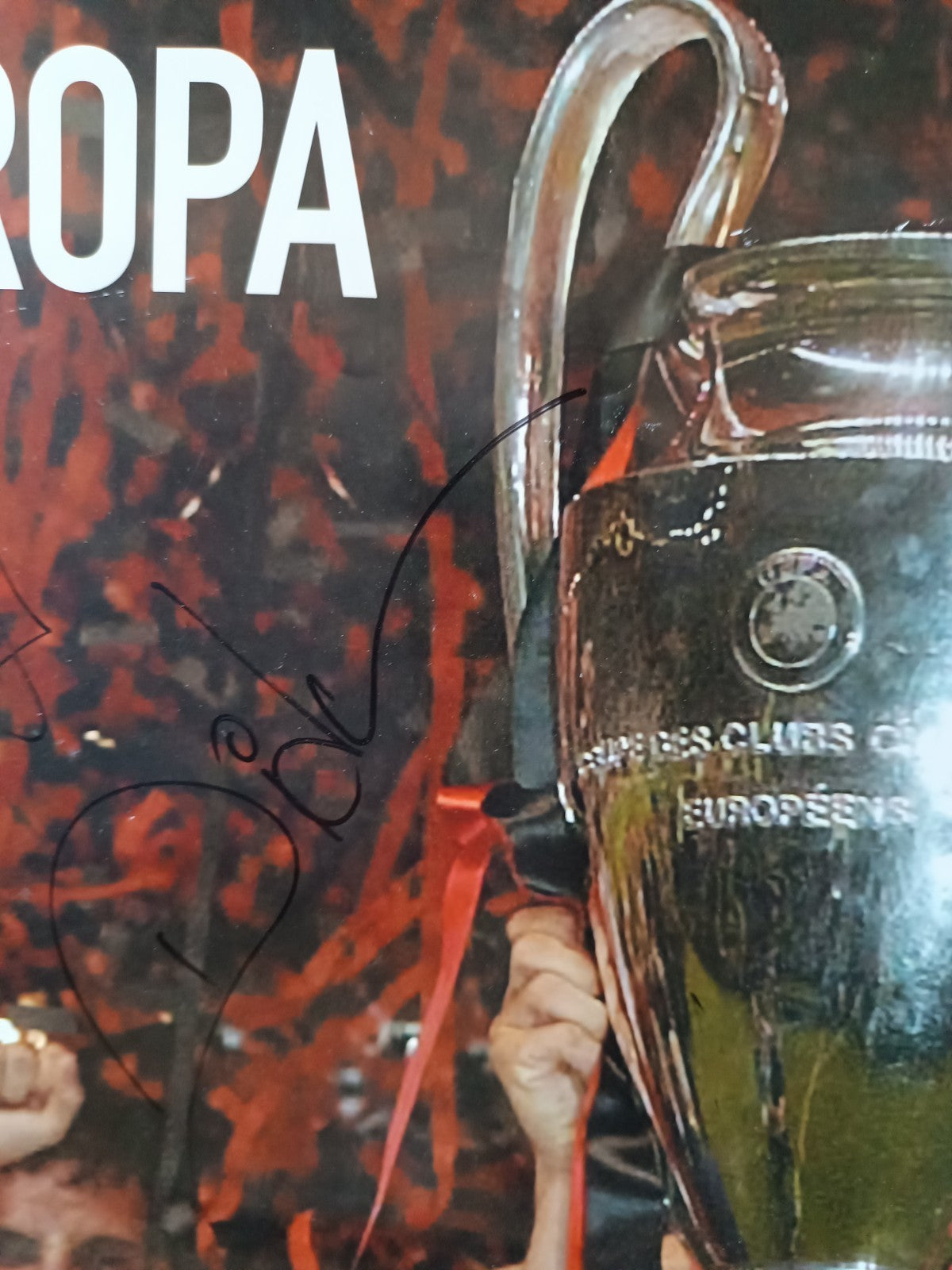 Poster AUTOGRAFATO originale CAMPIONI EUROPA 2002-2003 San Siro museo Arisi