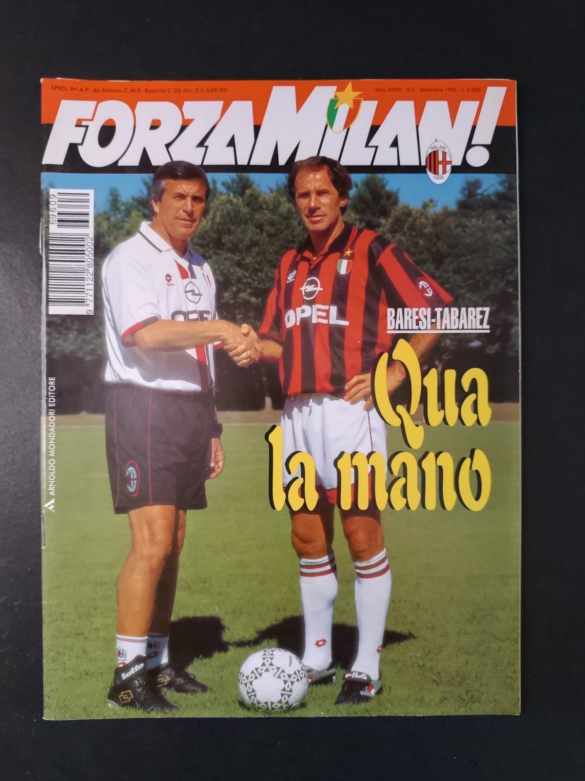 rivista FORZA MILAN - anno 1996 n 9 - Baresi-Tabarez (con poster)