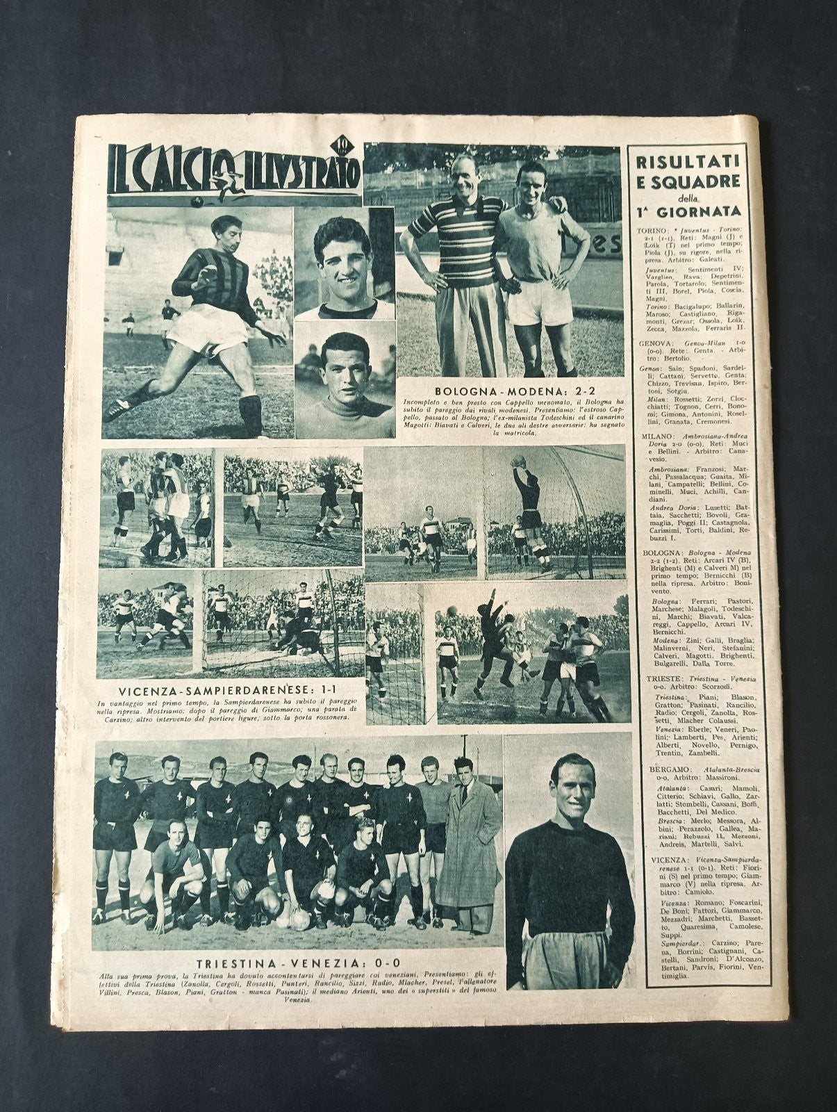rivista IL CALCIO ILLUSTRATO anno 1945 numero 2 - Juventus Magni Piola