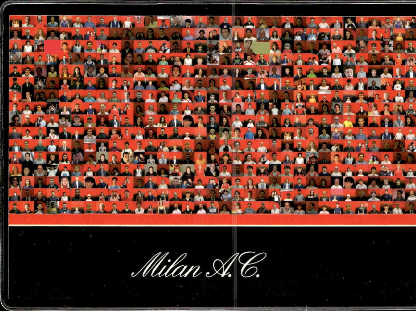 cartolina postcard Calcio Milan foto Tifosi