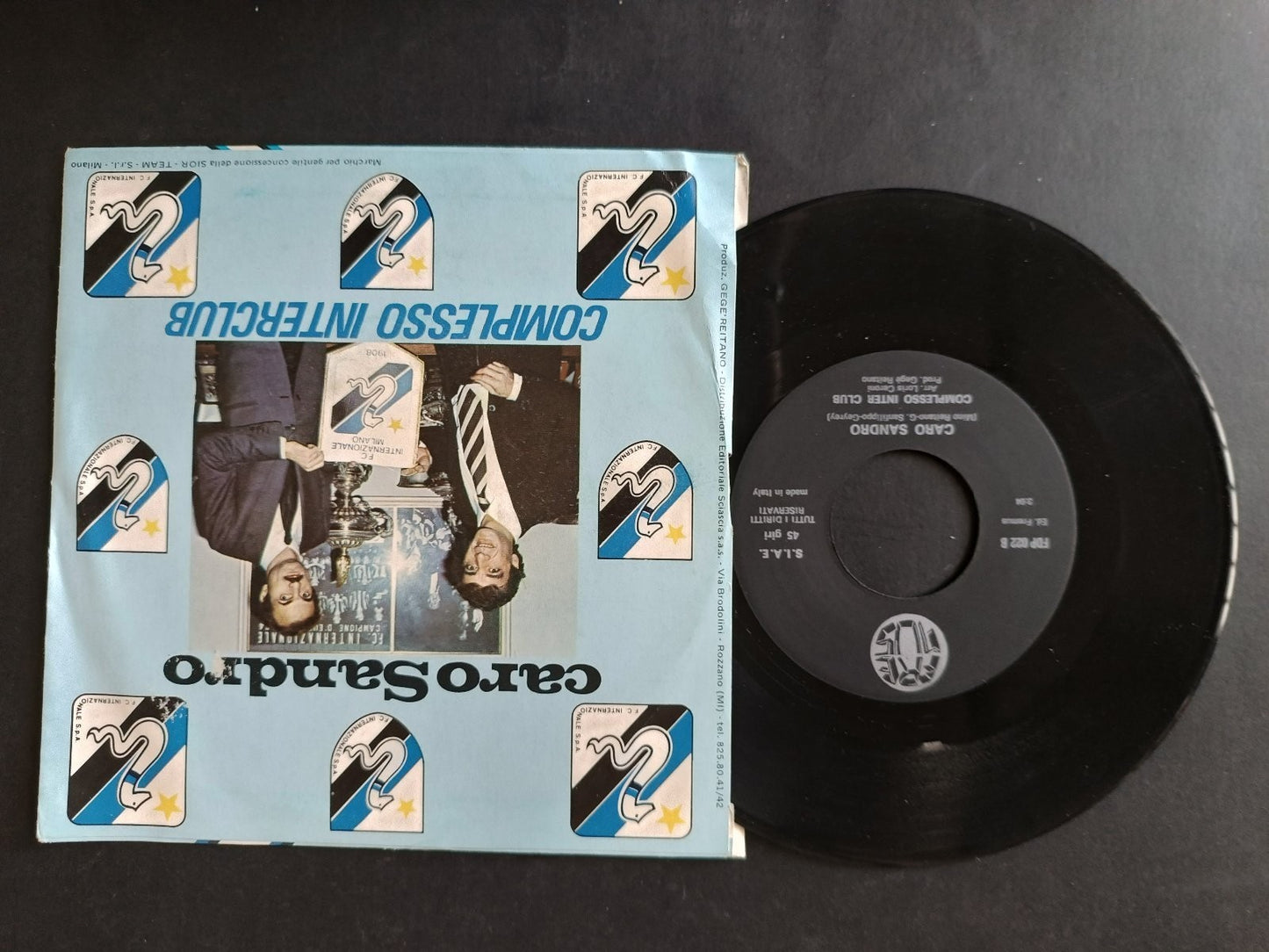 Vinile 45 giri INTER ALE' innfo ufficiale dell'Inter versione originale