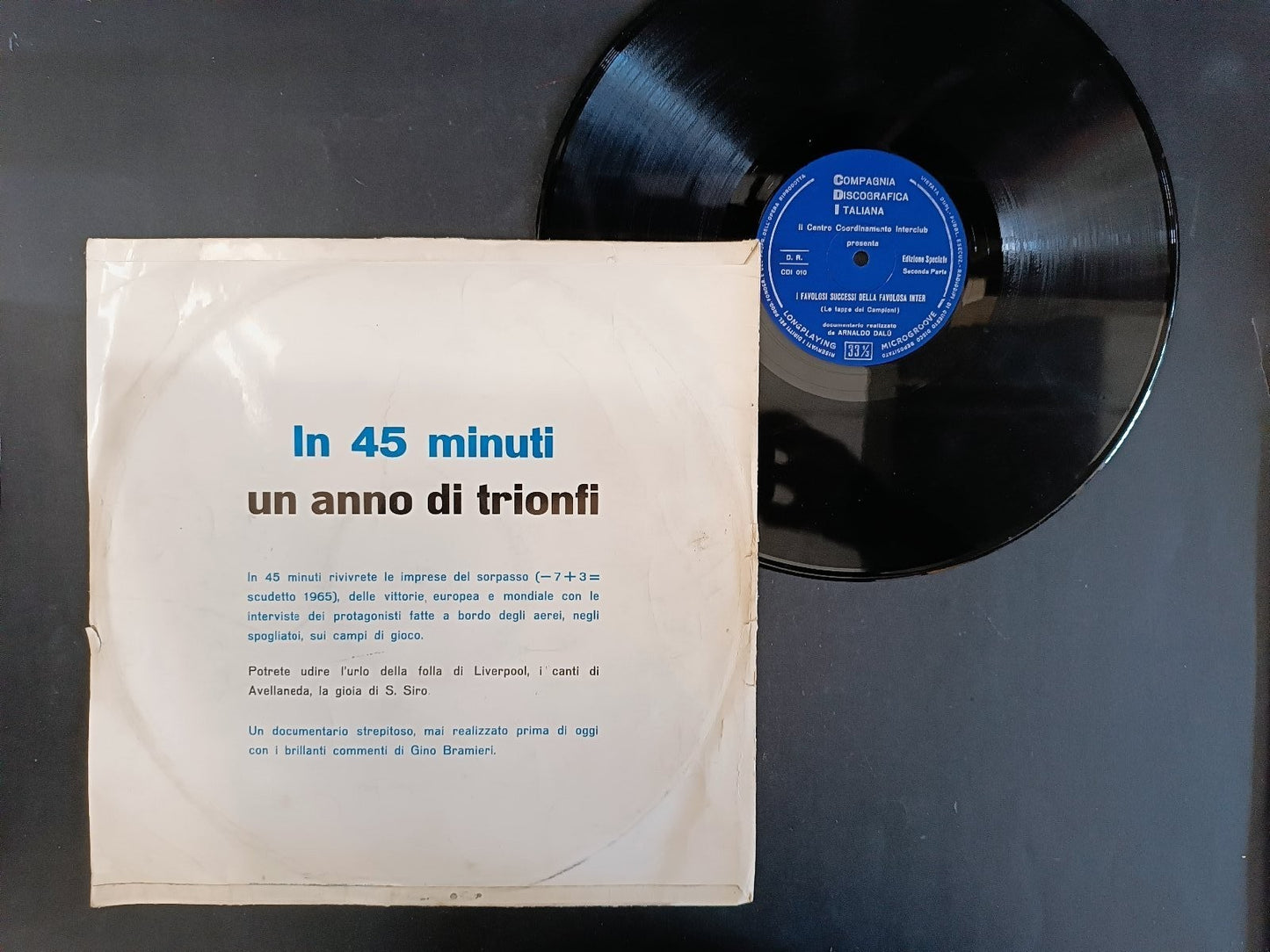 Vinile 33 giri INTER FOOTBALL CLUB I trionfi dei pi� forti del mondo