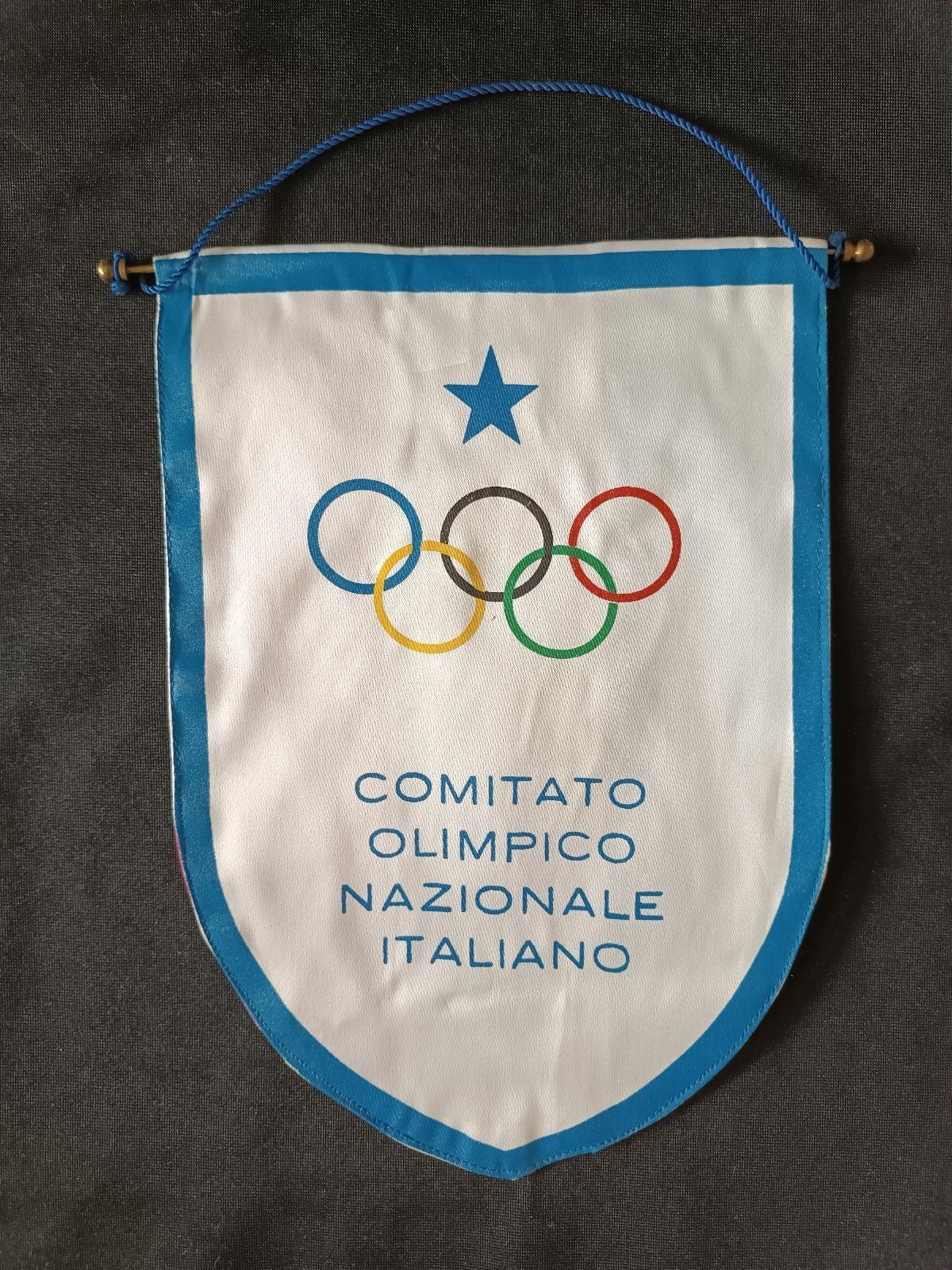 Gagliardetto Pennant Comitato Olimpico Nazionale Italiano Olimpiadi Vintage