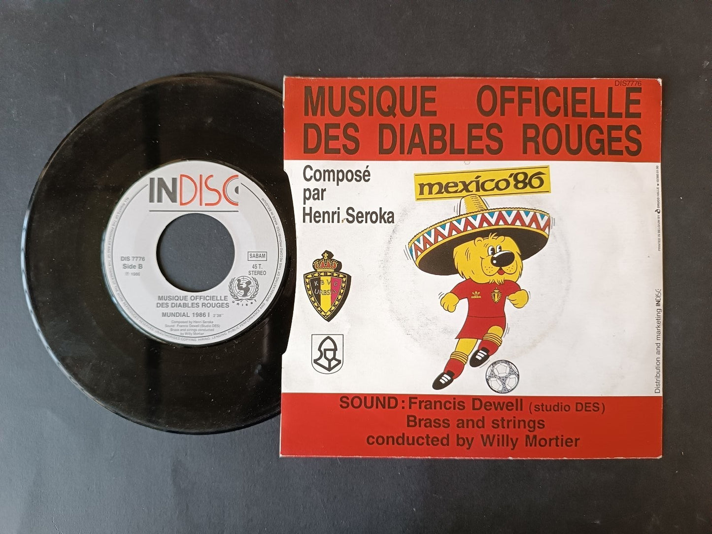Vinile 45 giri MUSIQUE OFFICIELLE DES DIABLES ROUGES Mexico '86