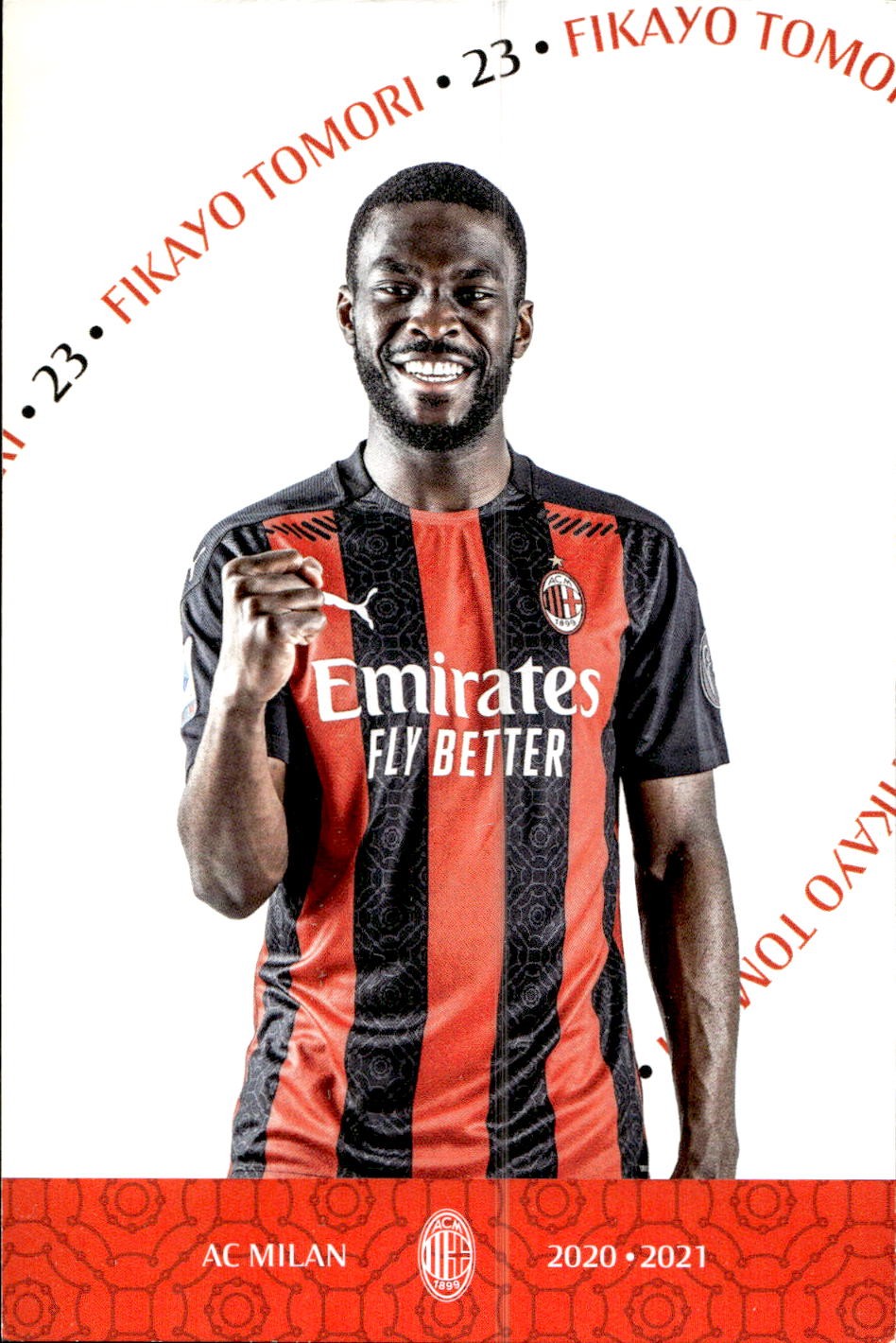 cartolina postcard Calcio Milan 2020/21 - Fikayo Tomori