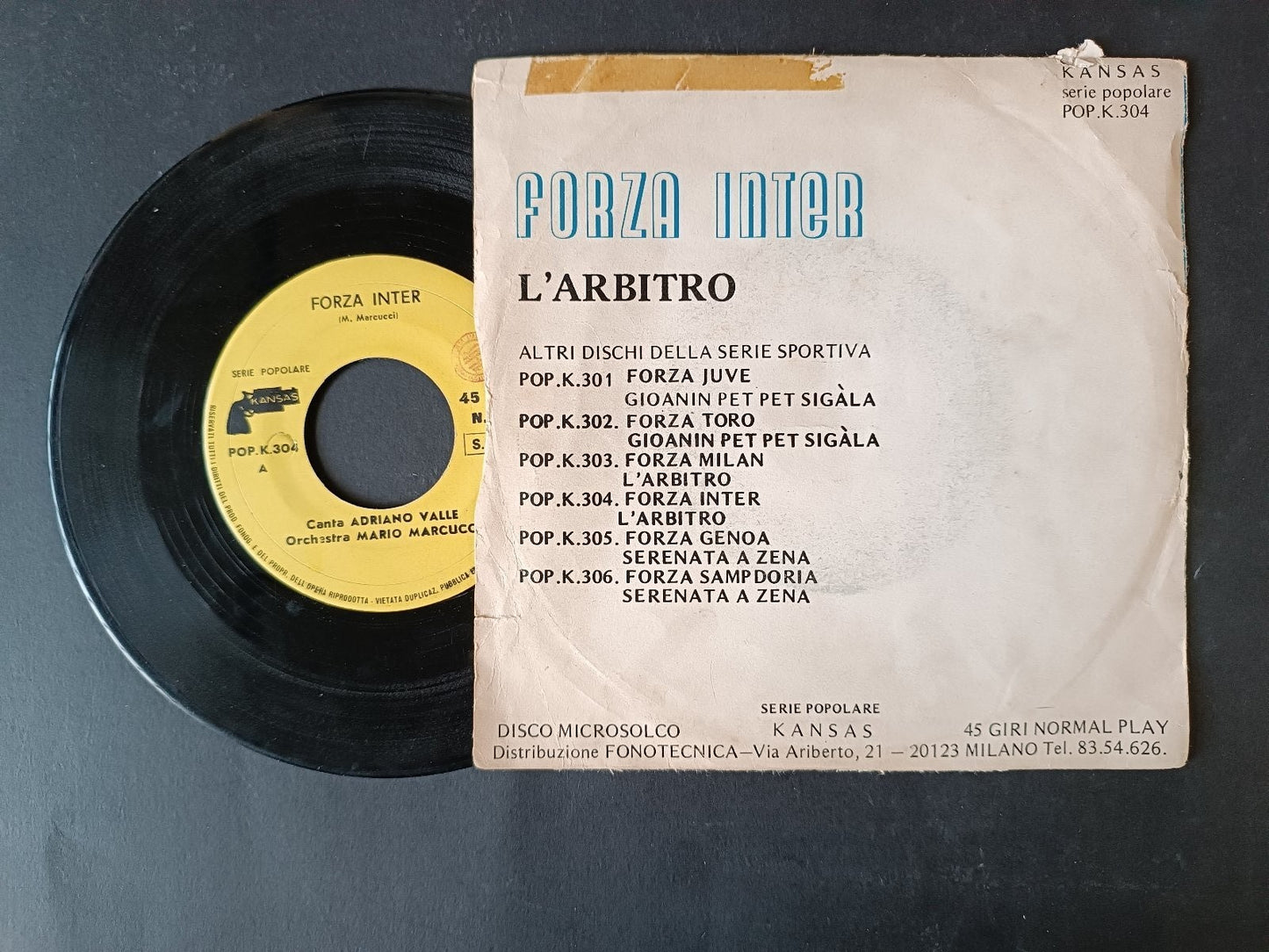 Vinile 45 giri FORZA INTER Luciano/Barimar