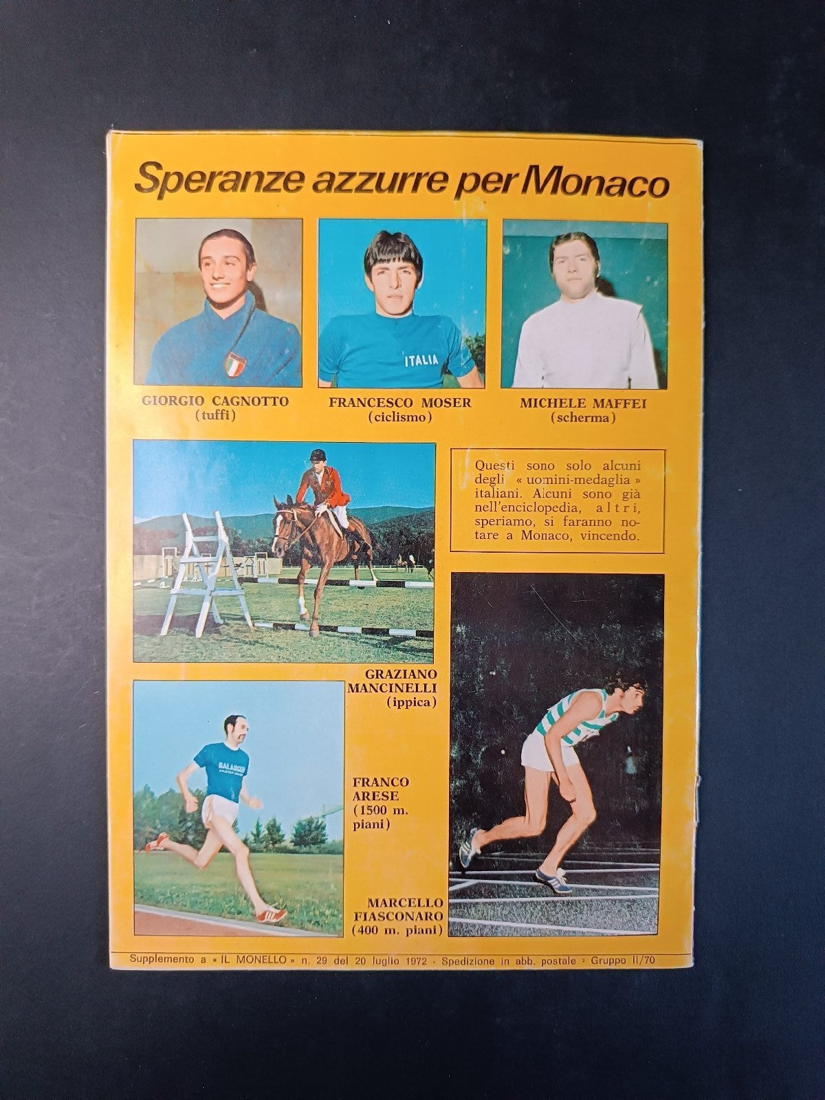 Monello Album Figurine Olimpiadi Cento Medaglie Allegato Al N� 29 Del 1972