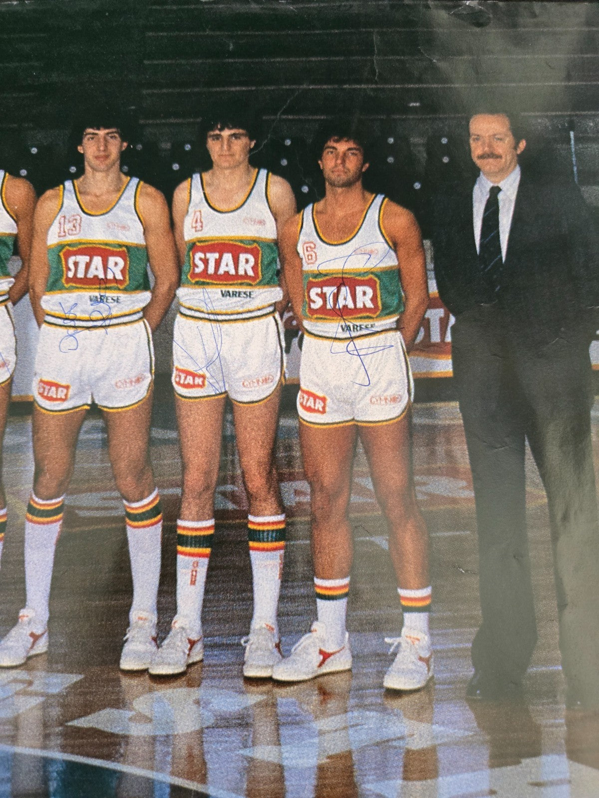 STAR Varese Basket anni 80 poster autografato da tutta squadra in originale