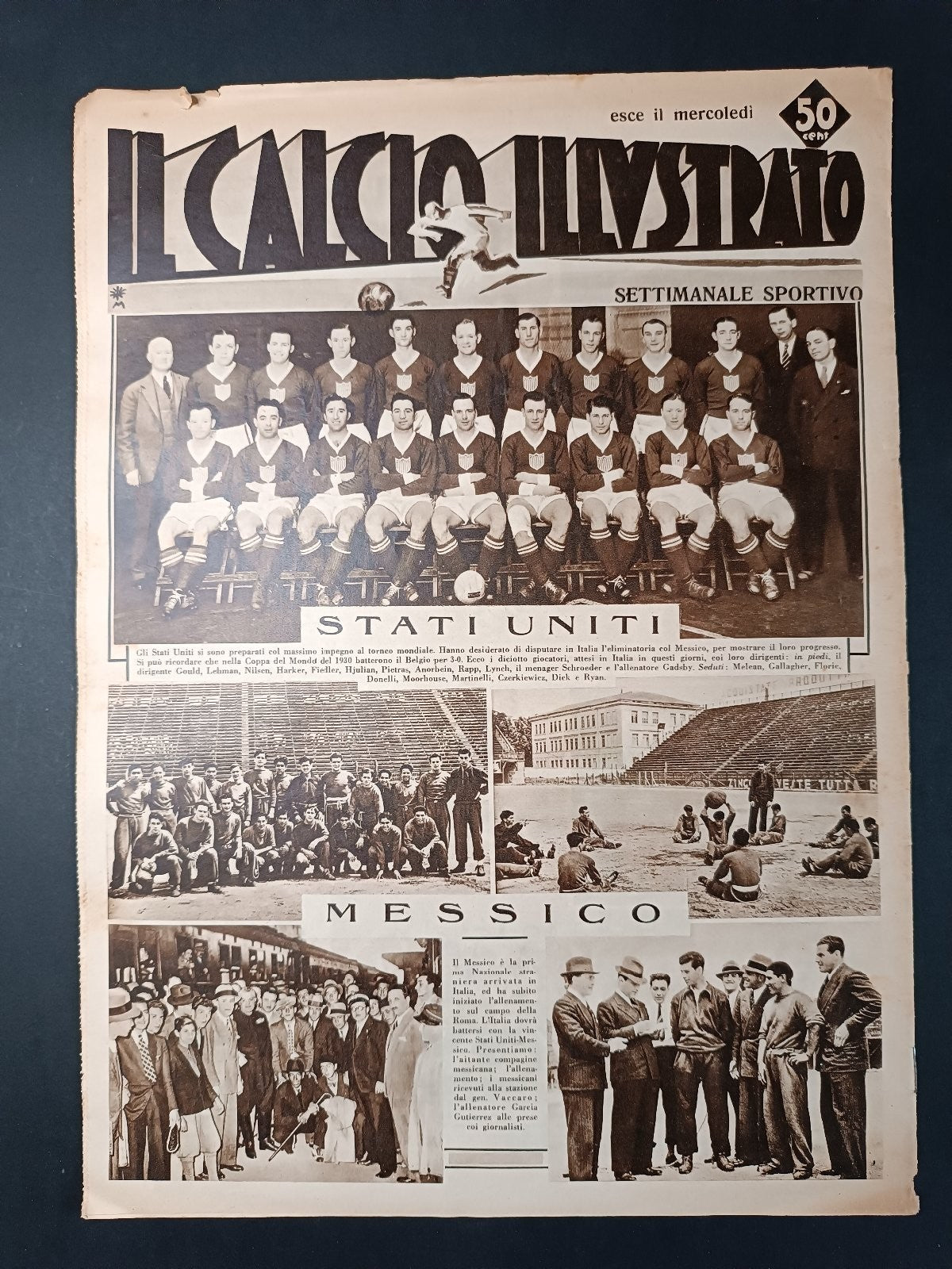 Rivista IL CALCIO ILLUSTRATO numero 20 anno 1934 Fiorentina/Manchester
