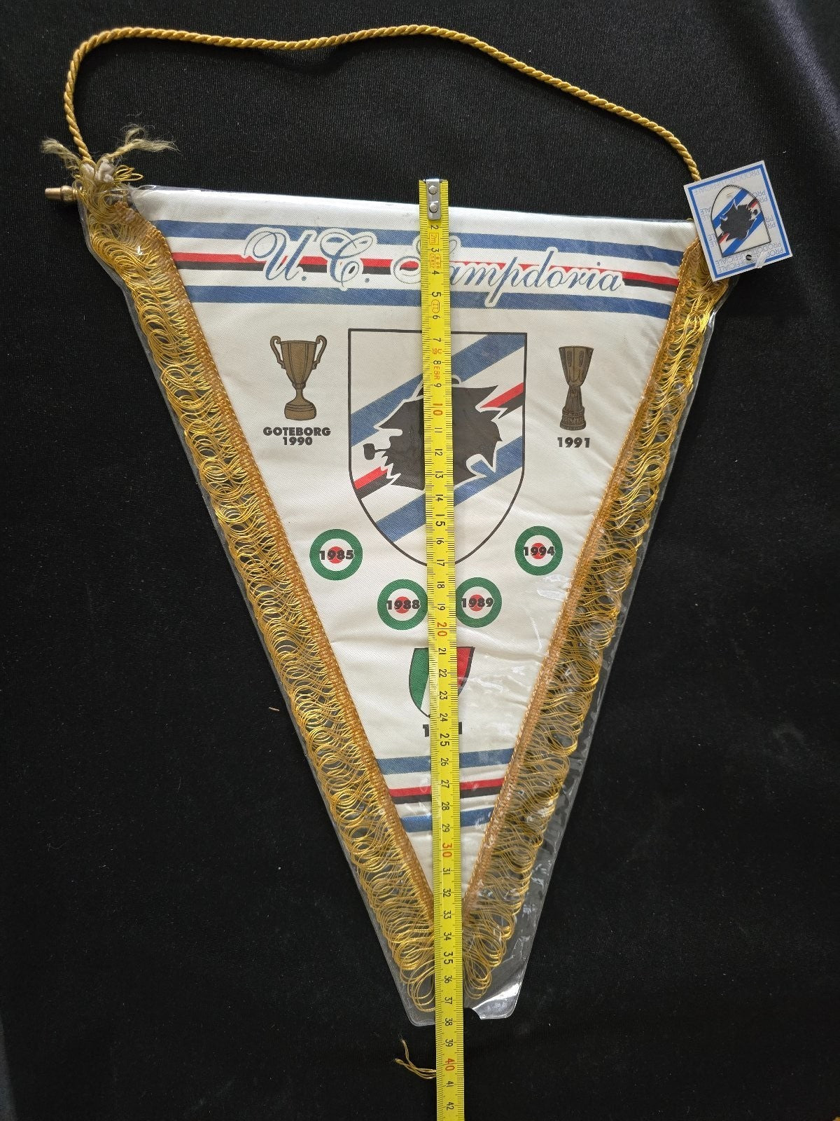 Gagliardetto pennant U.C. SAMPDORIA con etichetta