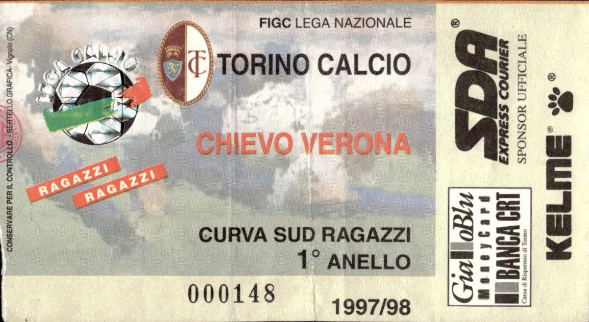 biglietto stadio CHIEVO-VERONA 1997/98