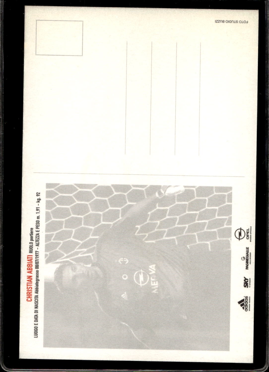 cartolina postcard Calcio Milan con Autografo 2003/04 - Abbiati
