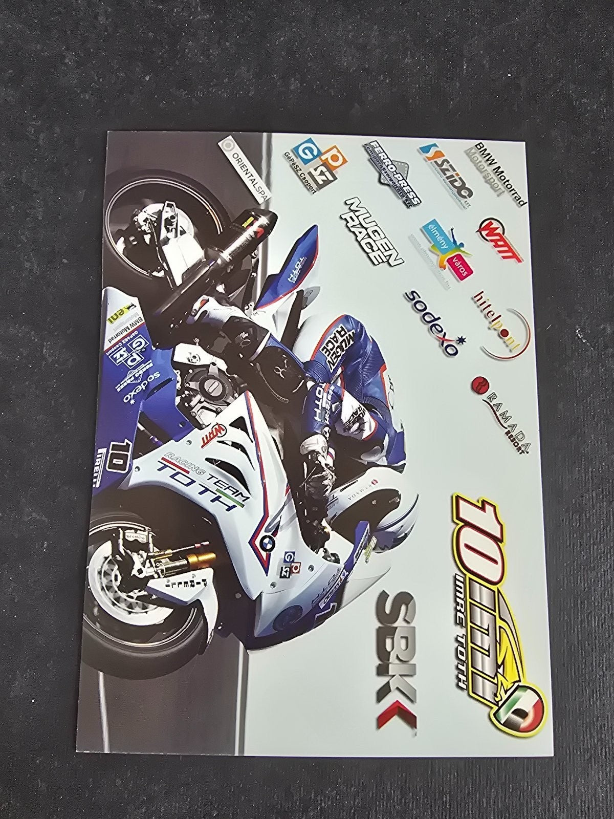 Autografo autograph originale su cartolina motogp Imre Toth bmw
