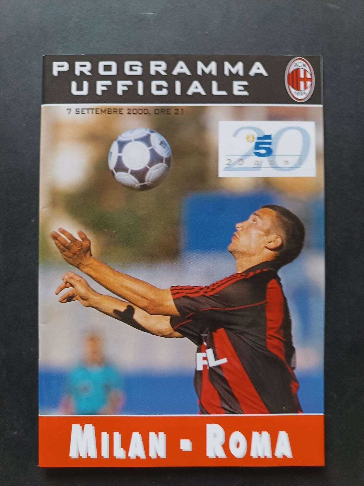 programma Ufficiale MILAN ROMA 7 settembre 2000