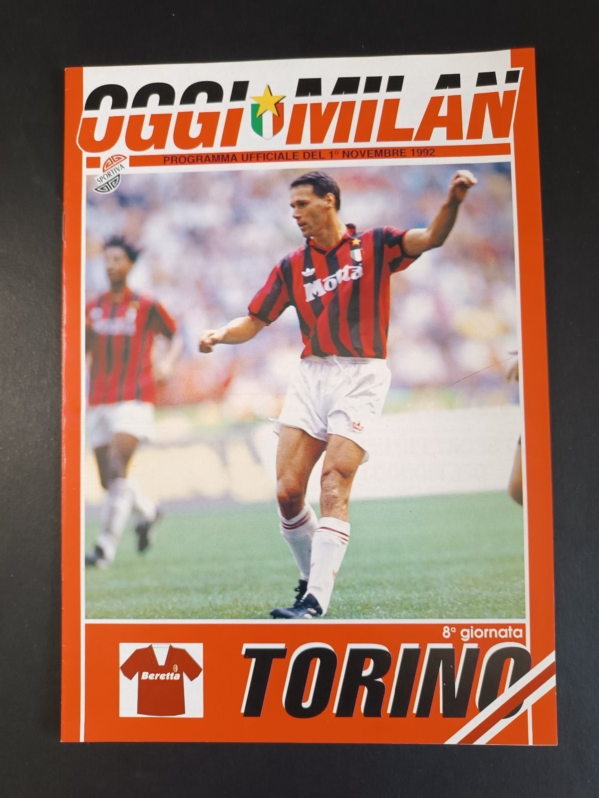 programma ufficiale OGGI MILAN 1 novembre 1992 Torino 8� giornata Van Basten