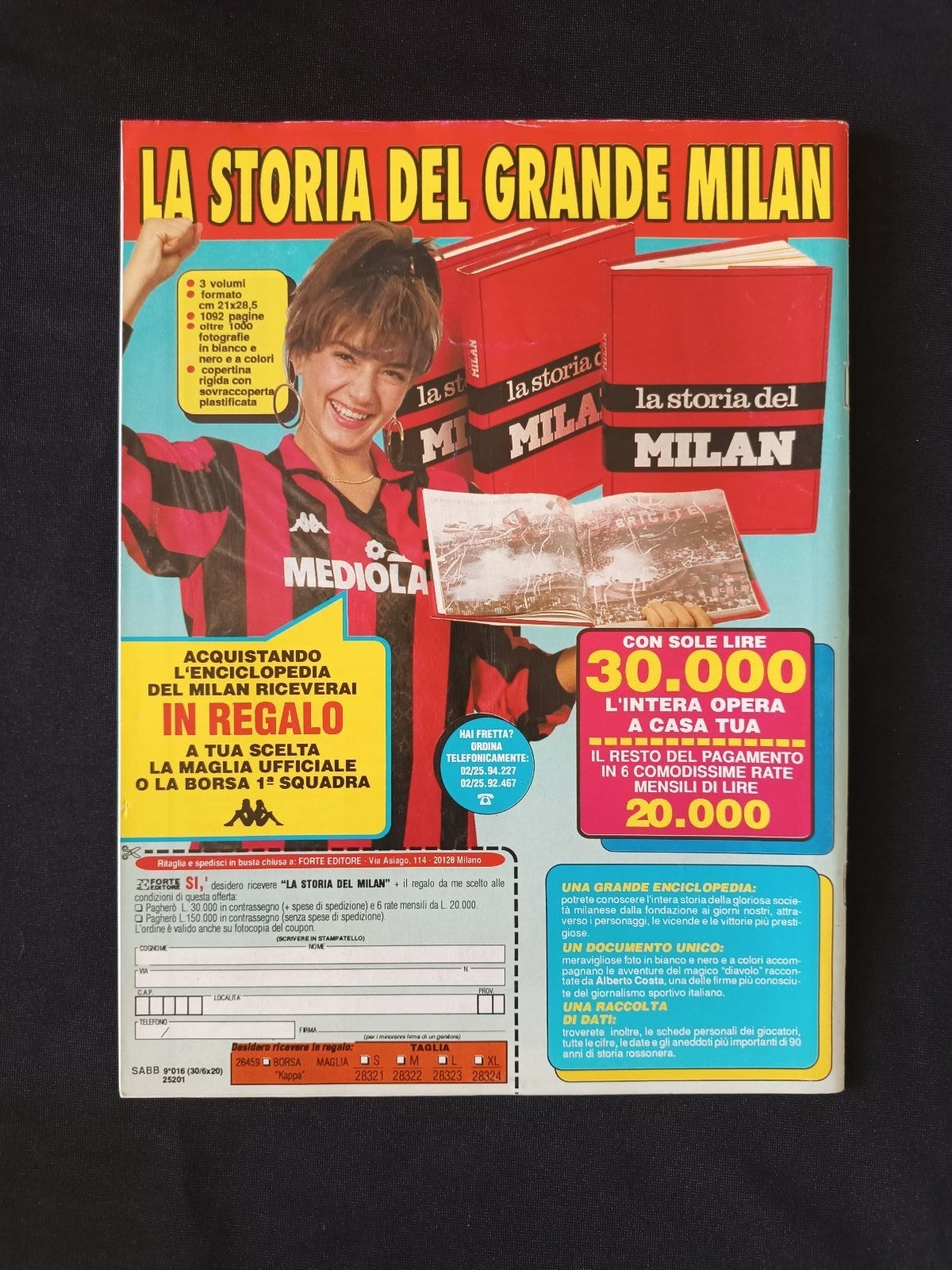 rivista SUPER MILAN numero 11 anno 1990 - con poster Rijkaard e Sacchi
