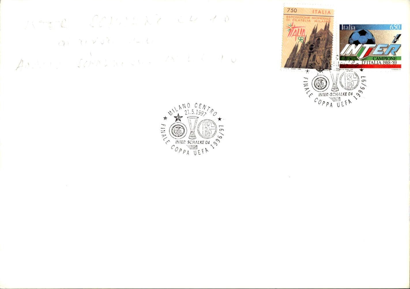 Cartolina Inter Davide Fontolan con autografo stampato