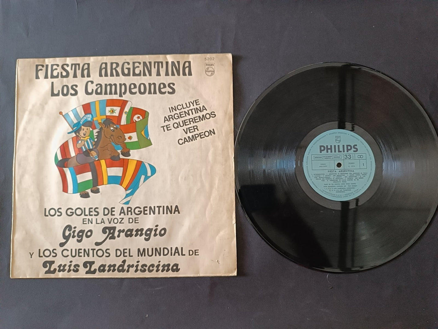 Disco FIESTA ARGENTINA Los Campeones Philips 1982 Mundial