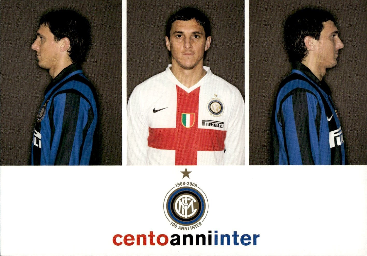 cartolina calciatori 100 anni Inter Burdisso