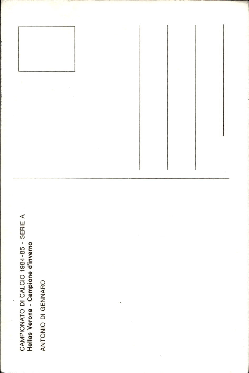 cartolina postcard Calcio Verona 1984/85 Antonio Di Gennaro