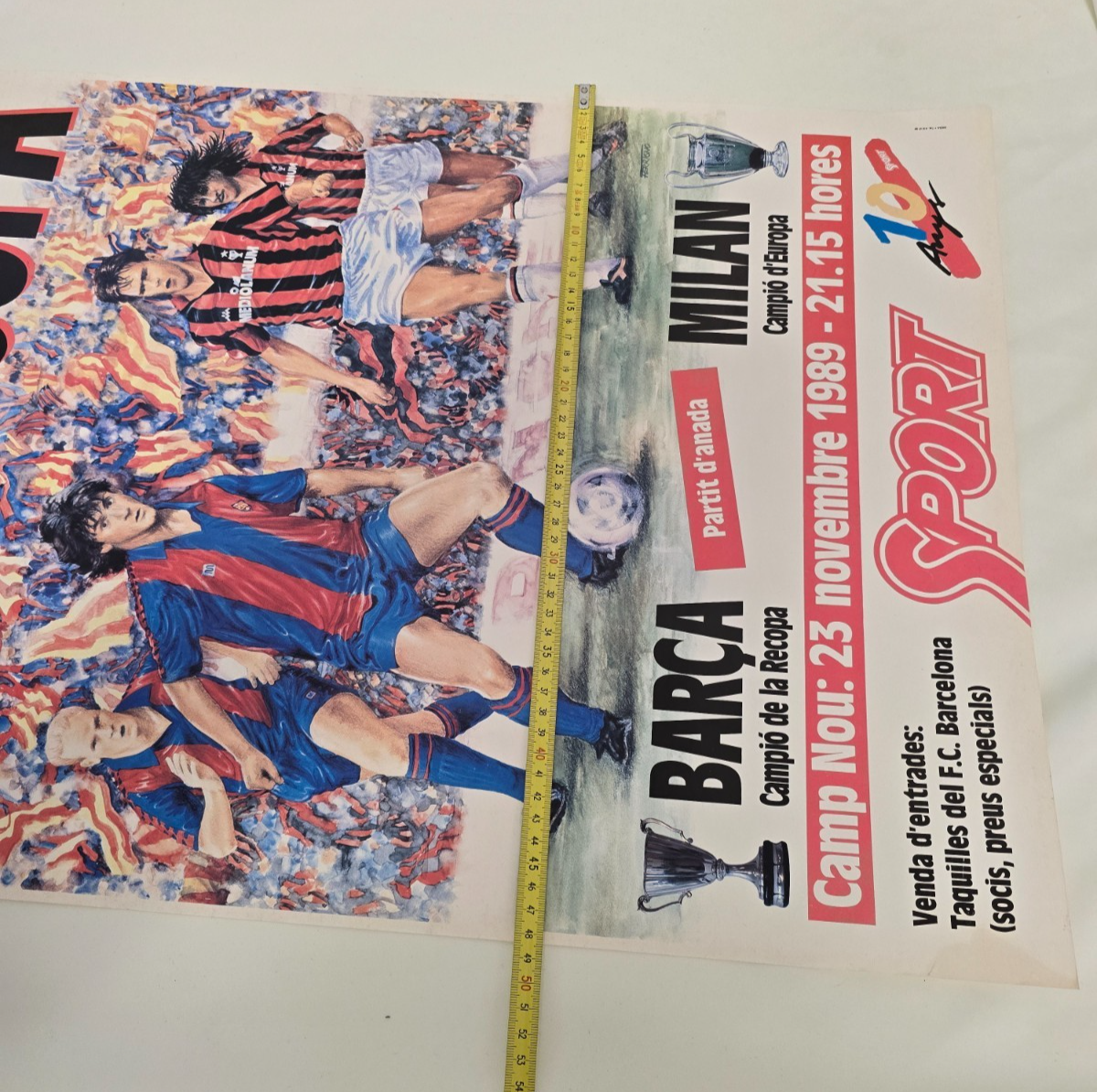 23/11/1989 Barça vs MIlan 1-1 SUPERCOPA Supercoppa Europea locandina originale