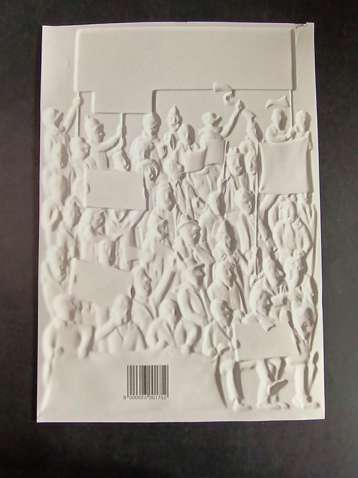biglietto di auguri a rilievo in plastica 21x30 cm circa