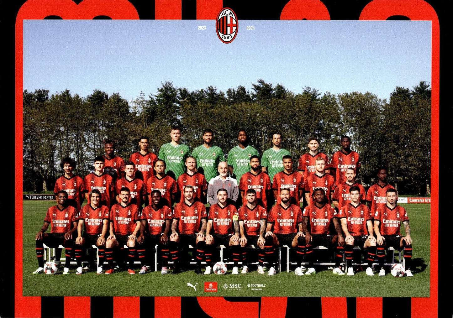 cartolina postcard calcio MILAN 2023-2024