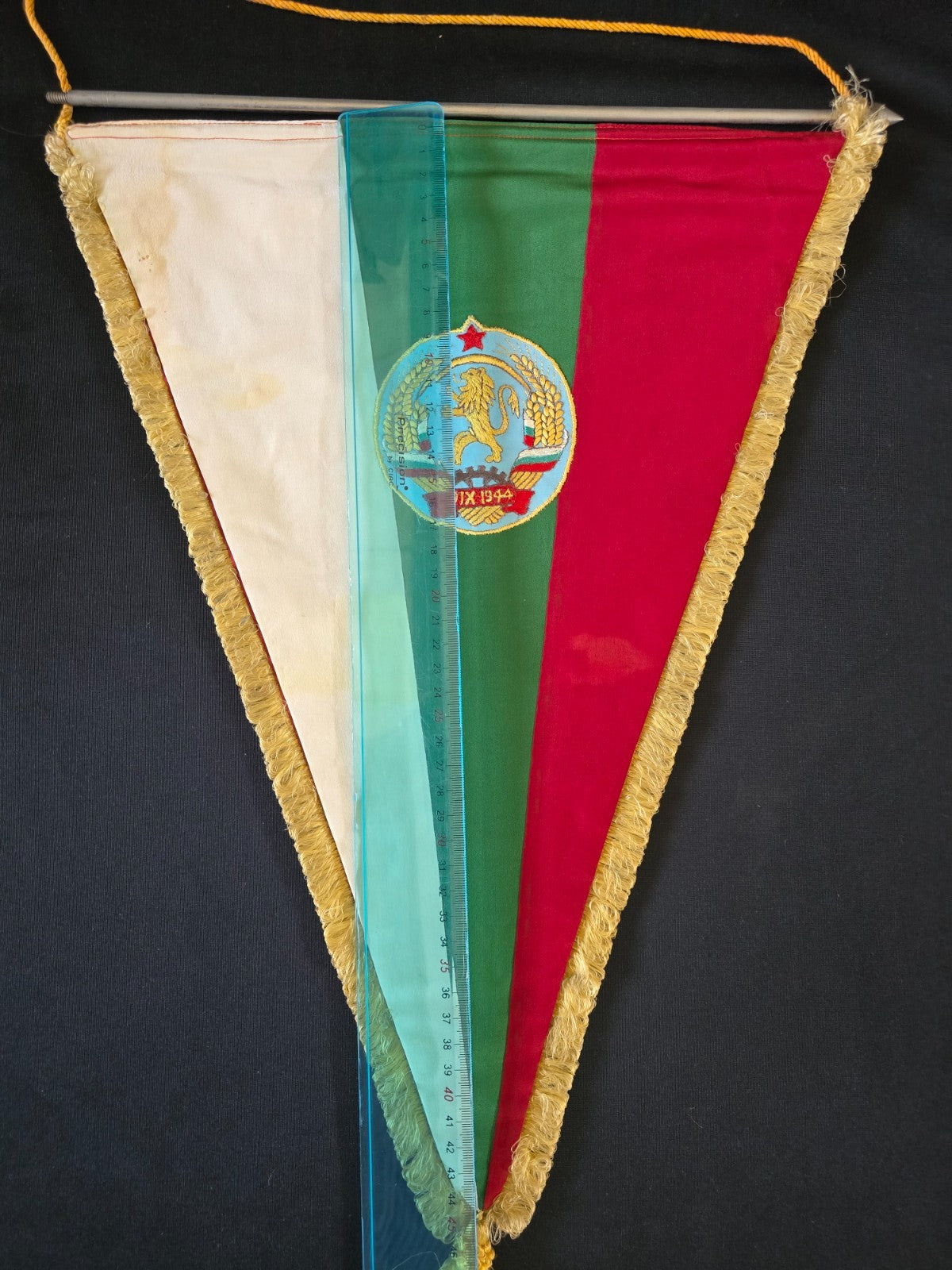 Gagliardetto Pennant RICAMATO NAZIONALE DI BASKET BULGARIA 1956 originale