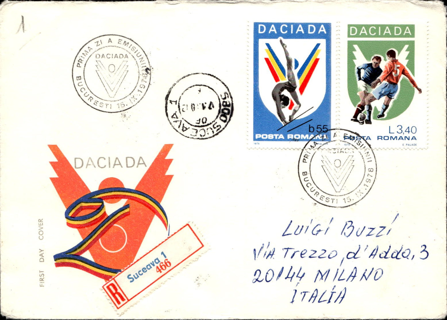 busta primo giorno Daciada Bucarest 1978