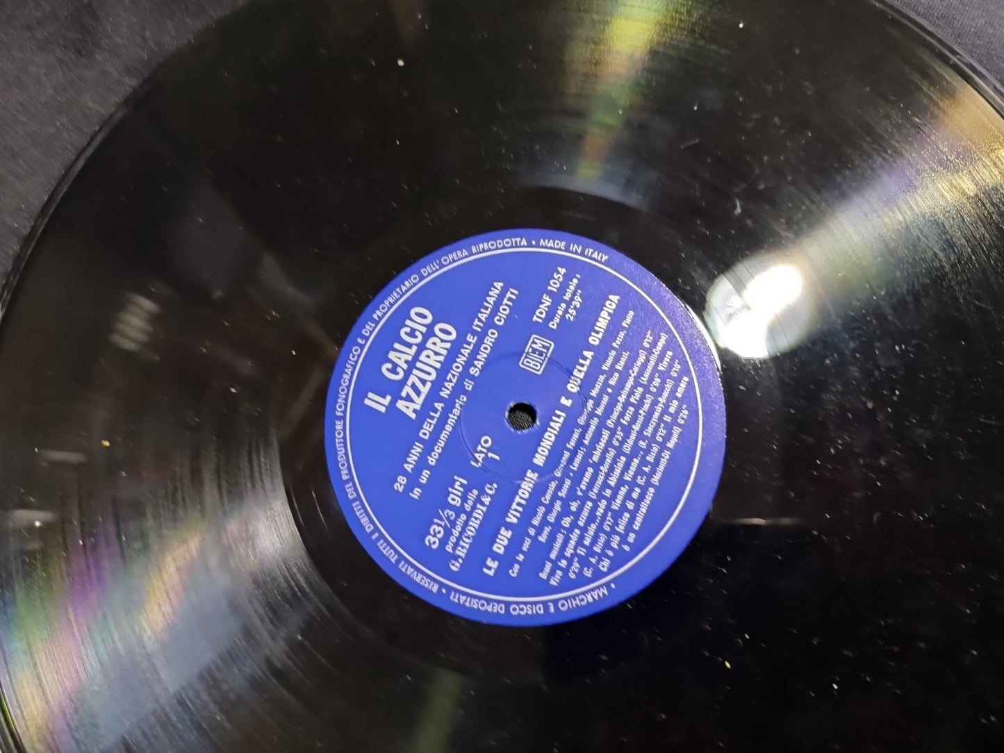Disco in vinile IL CALCIO AZZURRO Documentario nazionale di S. CIOTTI
